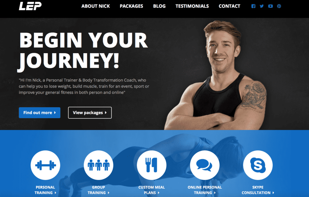personal training website 