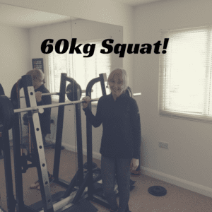 Julie reaches her squat goal of 60kg! 